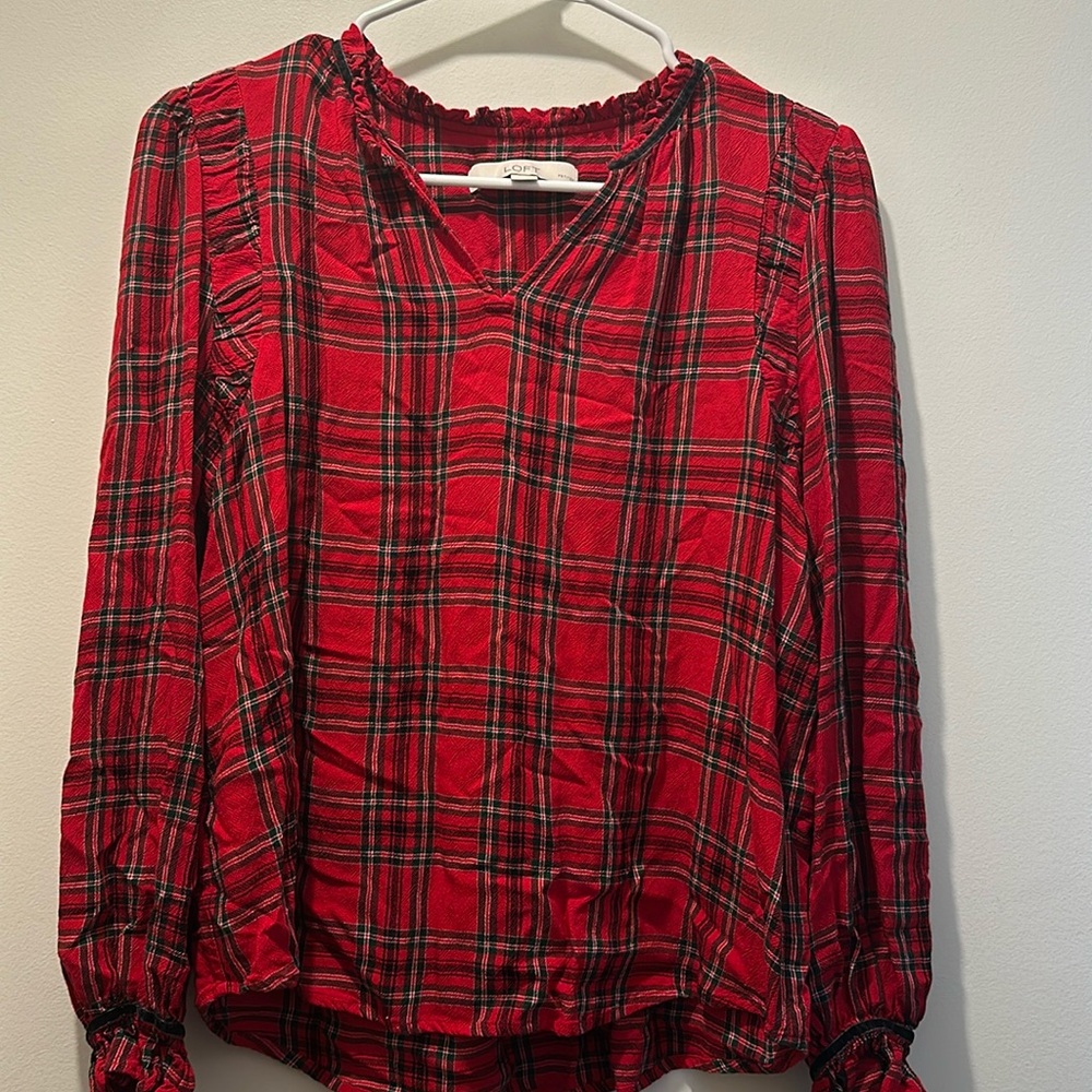 Plaid long sleeve top